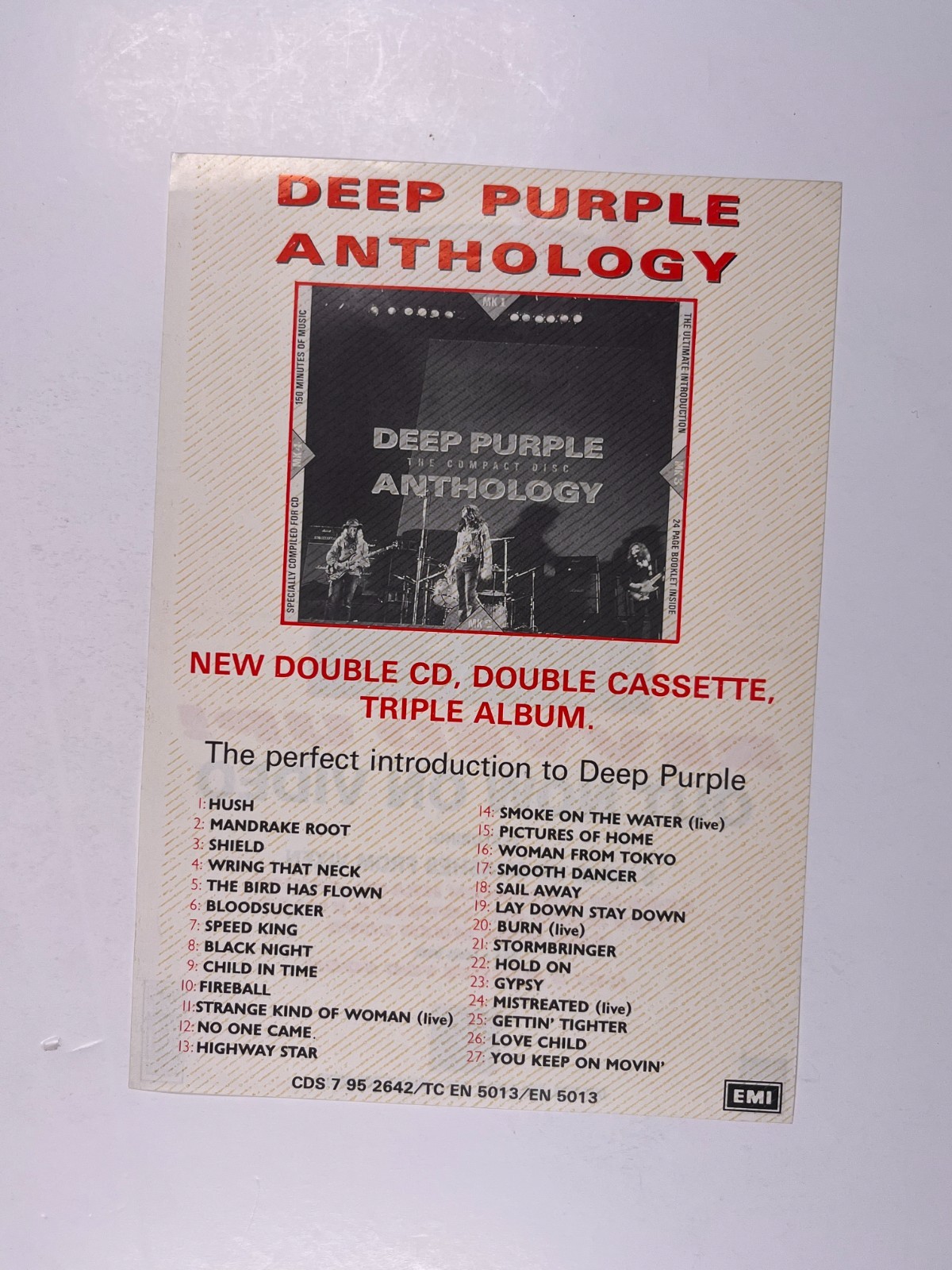 Deep Purple Flyer Anthology Vixen Revved Up Original Handbill Circa 1990/91