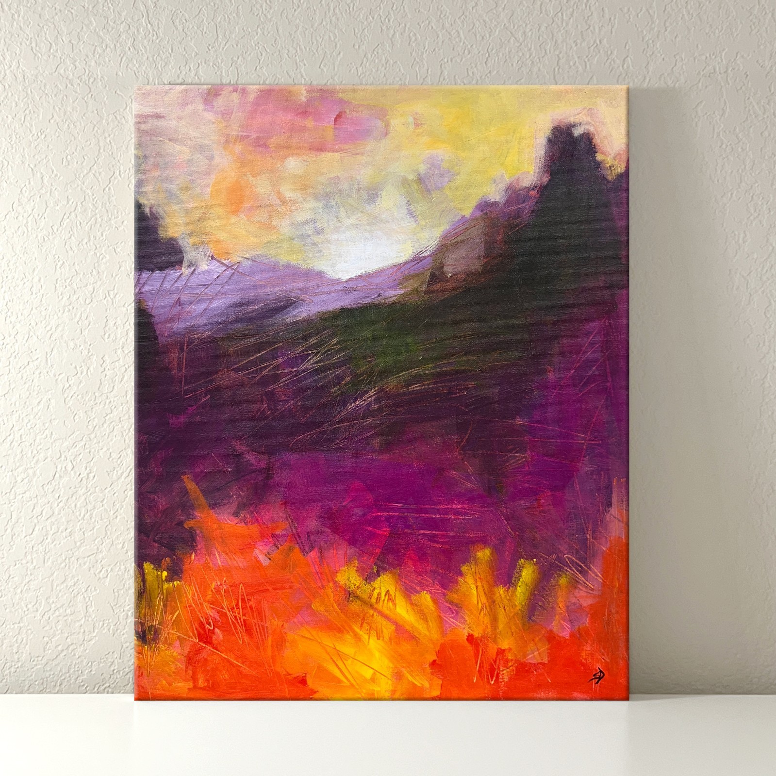 Original Abstract Expressionist Painting 16x20 Modern Canvas Wall Art