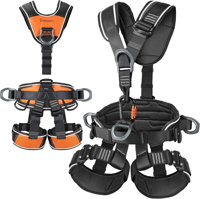 TRSMIMA Full Body Safety Harness for Climbing, Roofing & Tree Work
