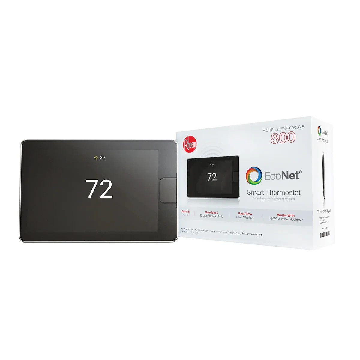 Rheem RETST800SYS Wi-Fi- Enabled Touchscreen Heating & Cooling Smart Thermostat