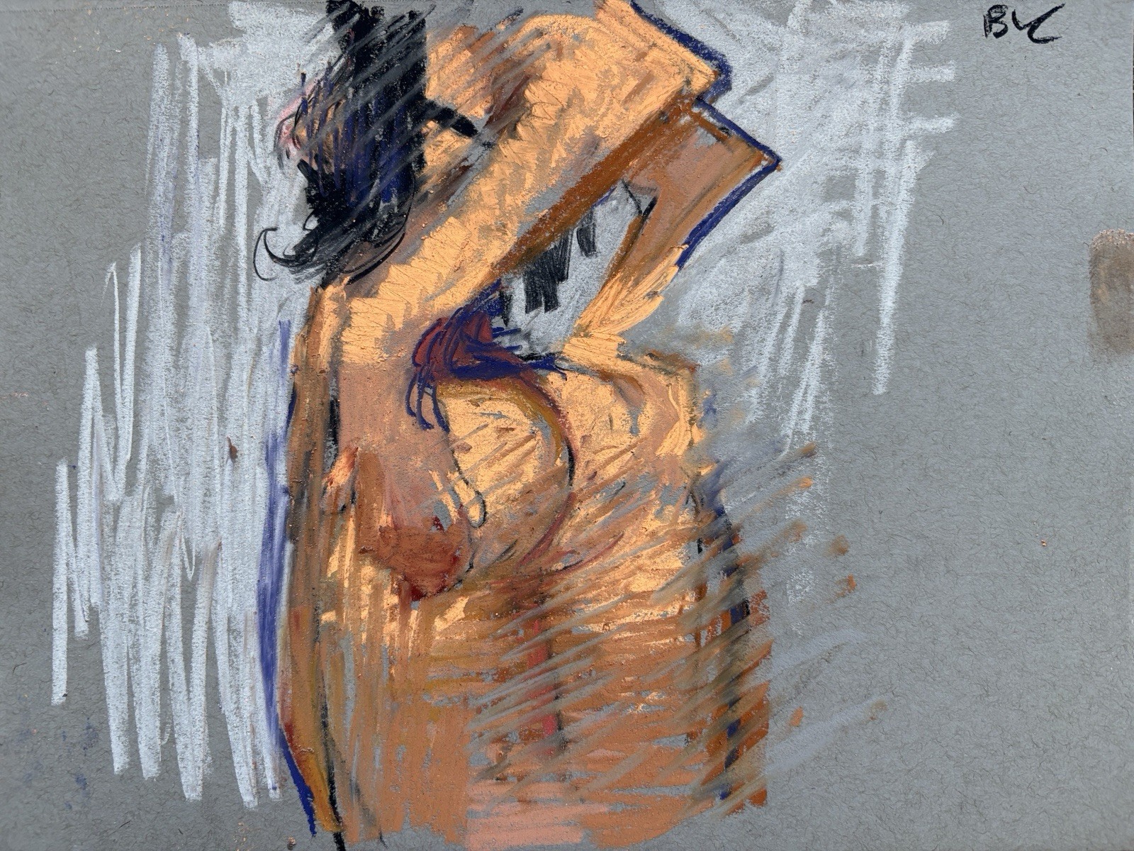Pastel Portrait Cubism Figure Painting On 9”x12” Paper Modern Original Signed Pastel Portrait Cubism Figure Painting On 9”x12” Paper Modern Original Signed