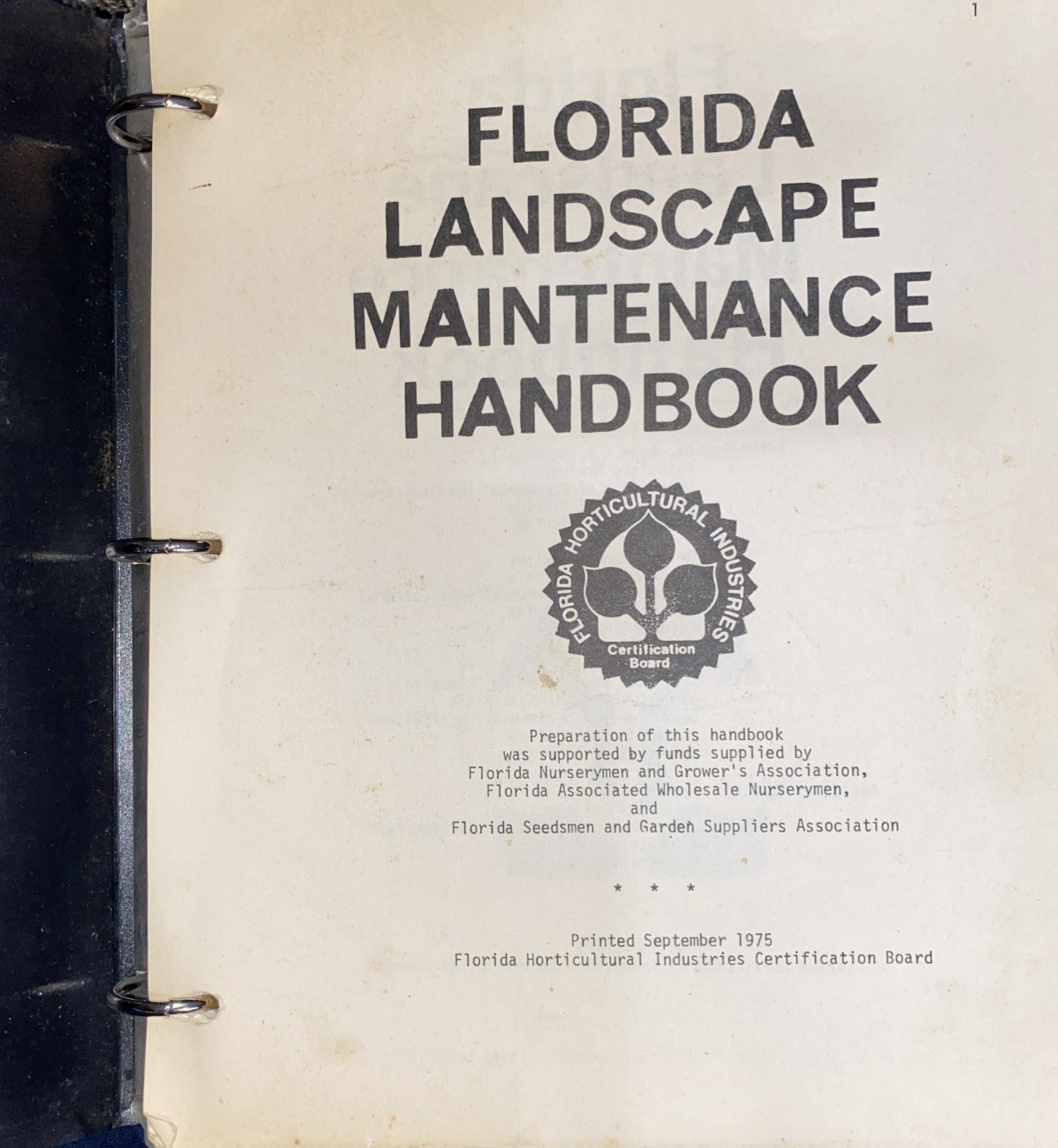 Vtg 1st P Florida Landscape Maintenance Handbook Sept 1975 Fl Horticultural Cert Vtg 1st P Florida Landscape Maintenance Handbook Sept 1975 Fl Horticultural Cert