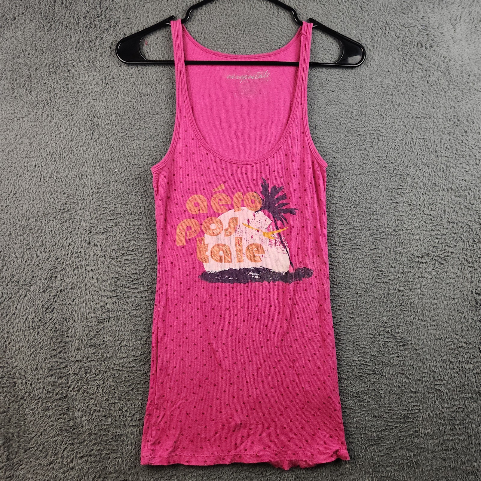 Vintage Y2K Aeropostale Cami Tank Large Racerback Ribbed Stretch Long Bella Swan