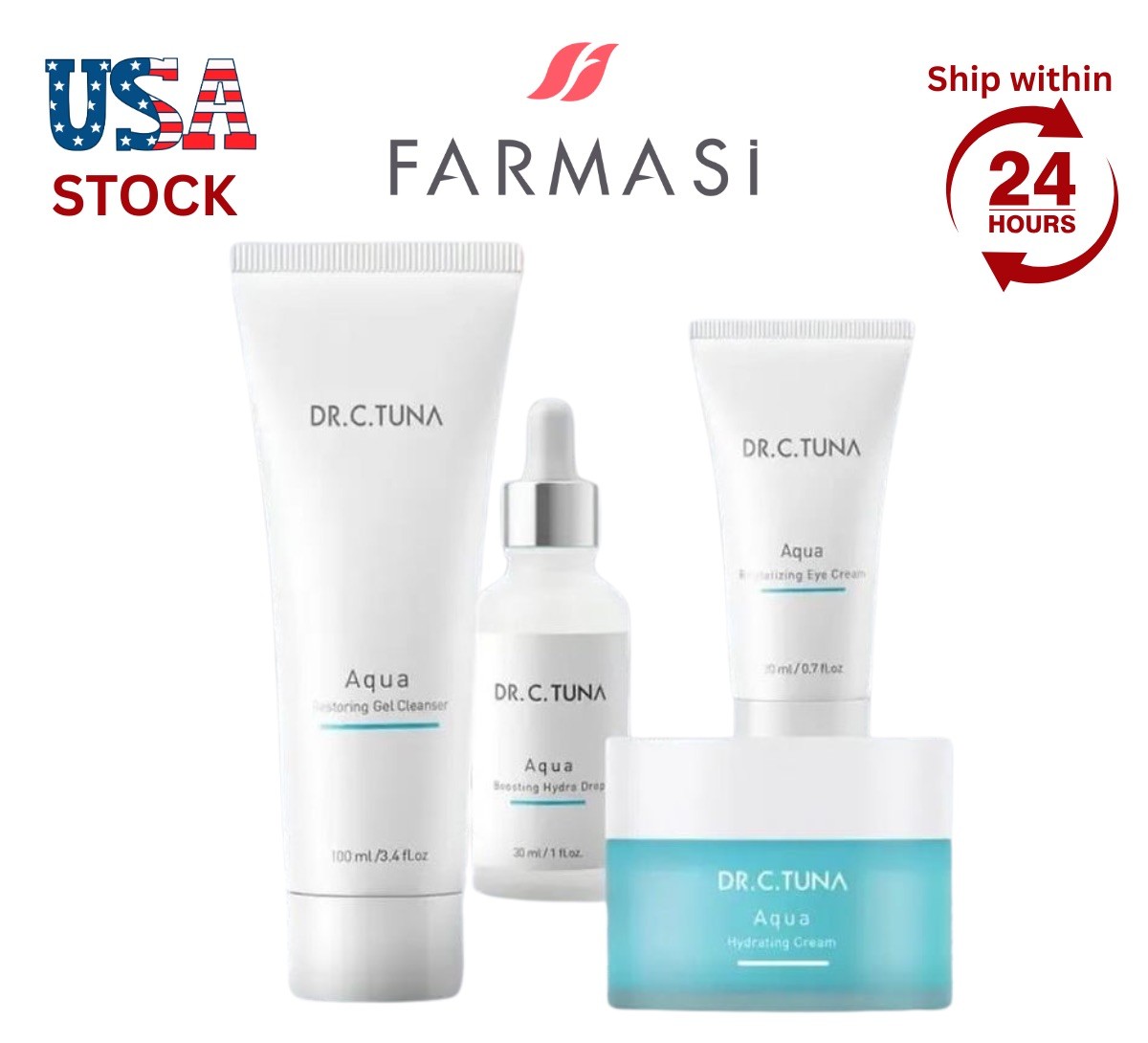 Farmasi Dr. C. Tuna Aqua Hydration Set 4pcs - New & Sealed -  🚚