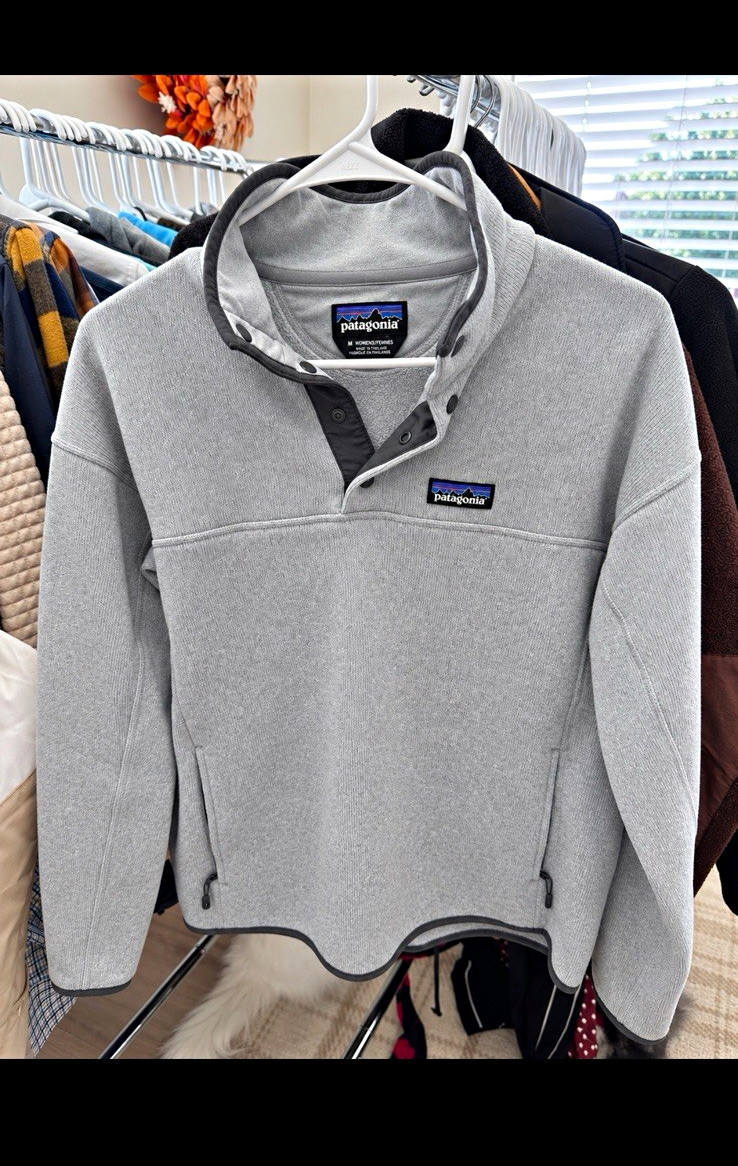 Patagonia Synchilla Snap-T Women\'s M Gray Pullover Jacket Pockets Logo Patagonia Synchilla Snap-T Women\'s M Gray Pullover Jacket Pockets Logo