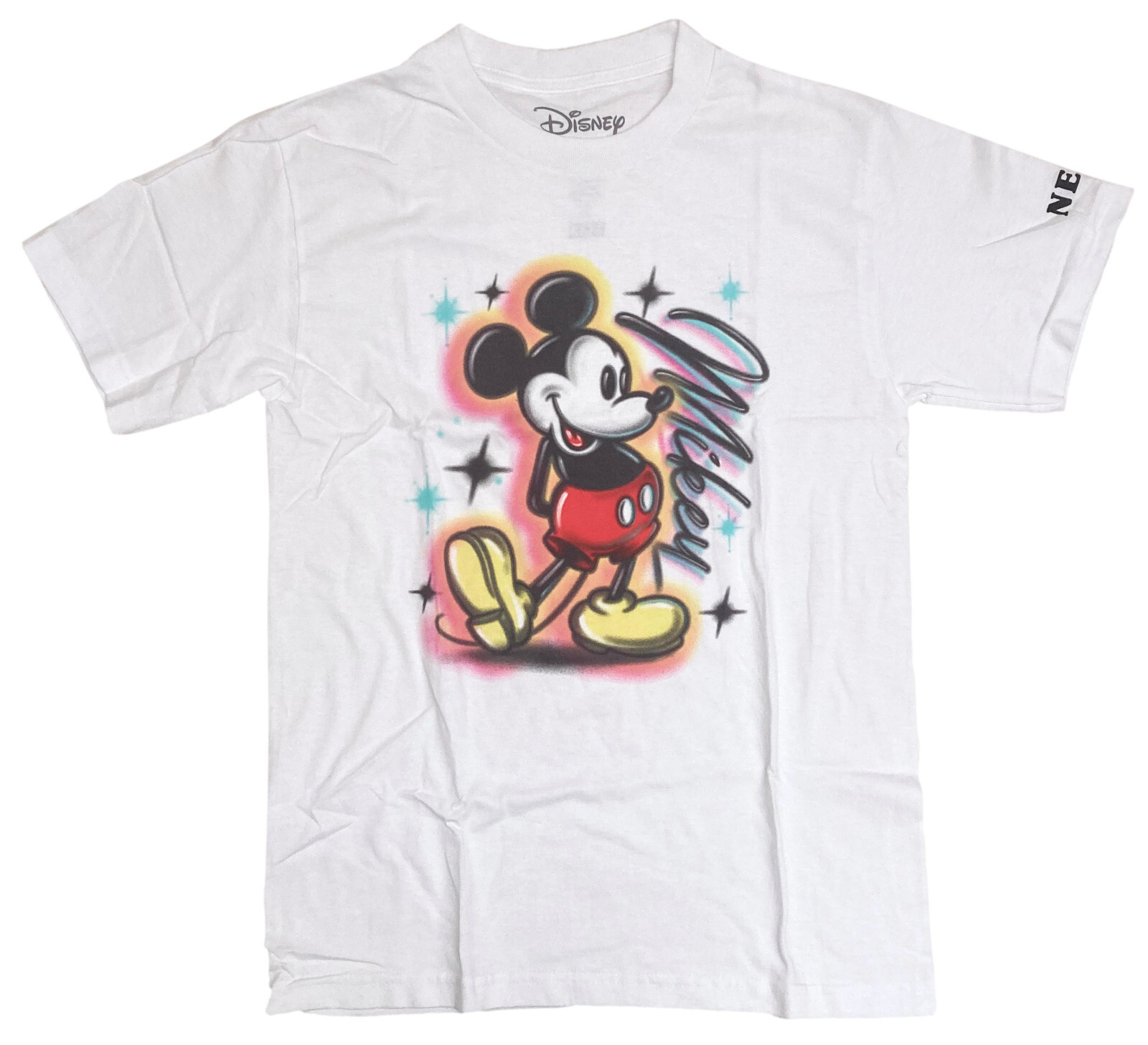 Neff Disney Mickey Mouse Airbrush Art Men\'s White T-Shirt New