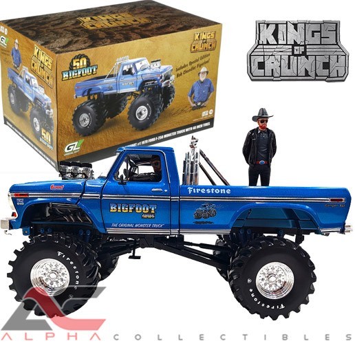 GREENLIGHT 13685 1:18 1974 FORD F-250 (BIGFOOT) W/ 2- BOB CHANDLER FIGURES TRUCK