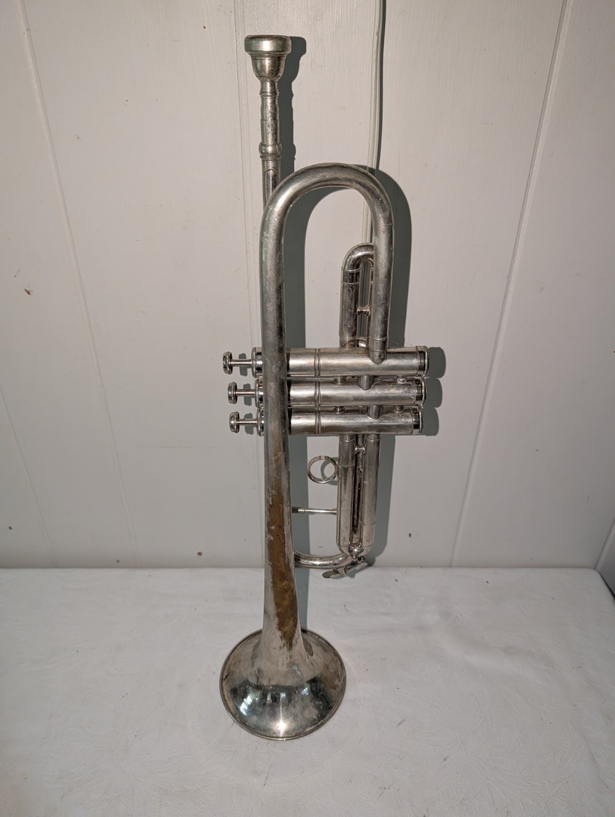 Vtg Chrome Plated Brass NYP Trumpet for Salvage Repurpose Reuse Steampunk Vtg Chrome Plated Brass NYP Trumpet for Salvage Repurpose Reuse Steampunk