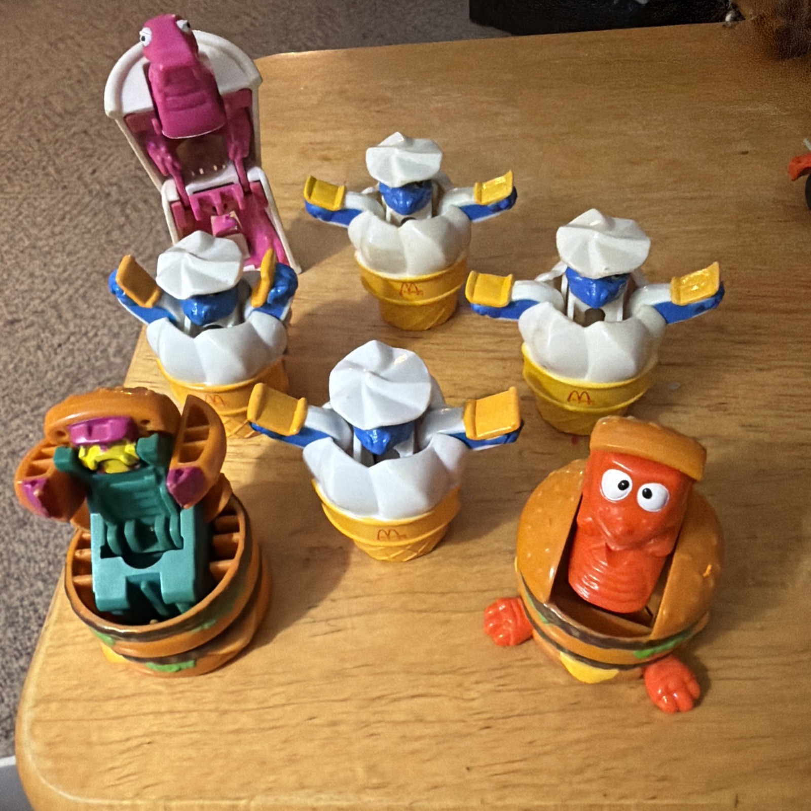 Vintage 1987-1990 McDonald\'s Changeables Happy Meal Toy Lot - 7 McDinos & Robots
