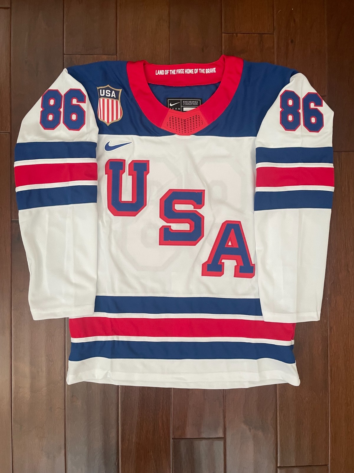 Jack Hughes Team USA hockey jersey white 2026 Milan Olympic Men's size Jack Hughes Team USA hockey jersey white 2026 Milan Olympic Men's size