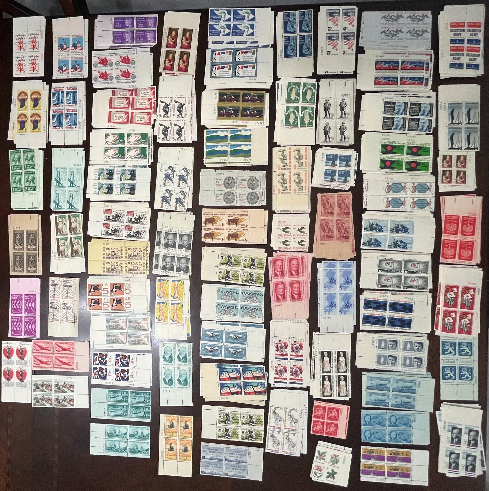 RHstamps 50 DIFFERENT 5 CENT PLATE BLOCKS MINT NOT HINGED, Mostly Commemoratives RHstamps 50 DIFFERENT 5 CENT PLATE BLOCKS MINT NOT HINGED, Mostly Commemoratives