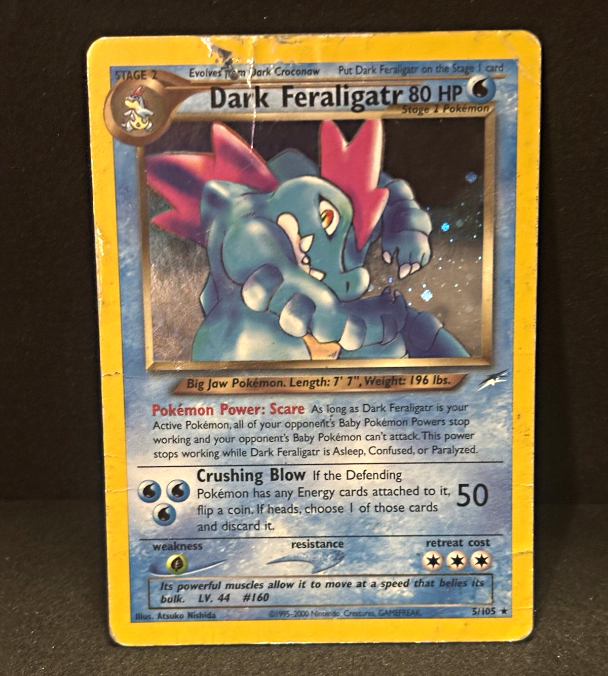 Nintendo Dark Feraligatr 5/105 Neo Destiny Holo Rare Unlimited EN 80HP damaged Nintendo Dark Feraligatr 5/105 Neo Destiny Holo Rare Unlimited EN 80HP damaged