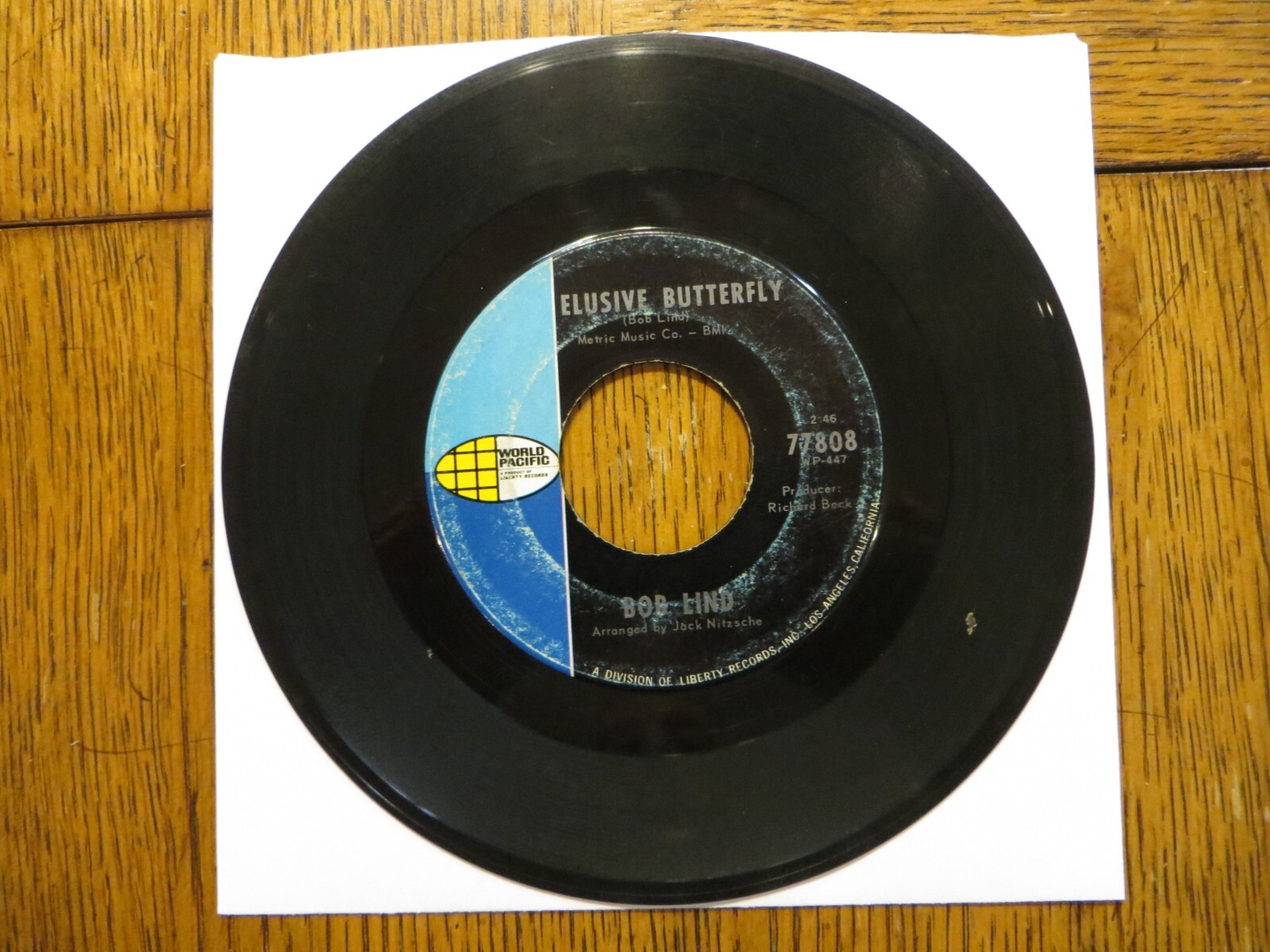 Bob Lind – Elusive Butterfly - 1970 - World Pacific 77808 7\