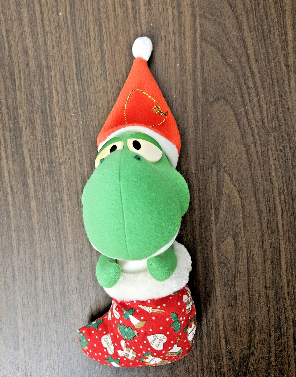 VTG 90s Yoshi Stocking Christmas Ornament Plush Super Mario World Banpresto 1993