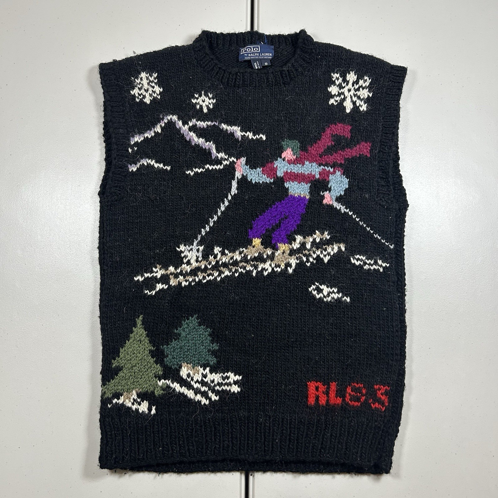 Rare Vintage Polo Ralph Lauren RL83 Wool Knit Vest Alpine Ski GT Britain Small Rare Vintage Polo Ralph Lauren RL83 Wool Knit Vest Alpine Ski GT Britain Small
