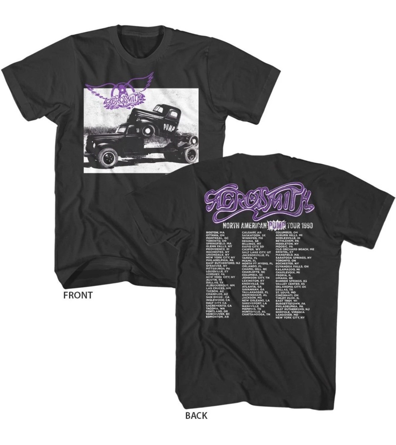 Aerosmith Pump North American Tour 1990 Men\'s Unisex Vintage Concert T-shirt