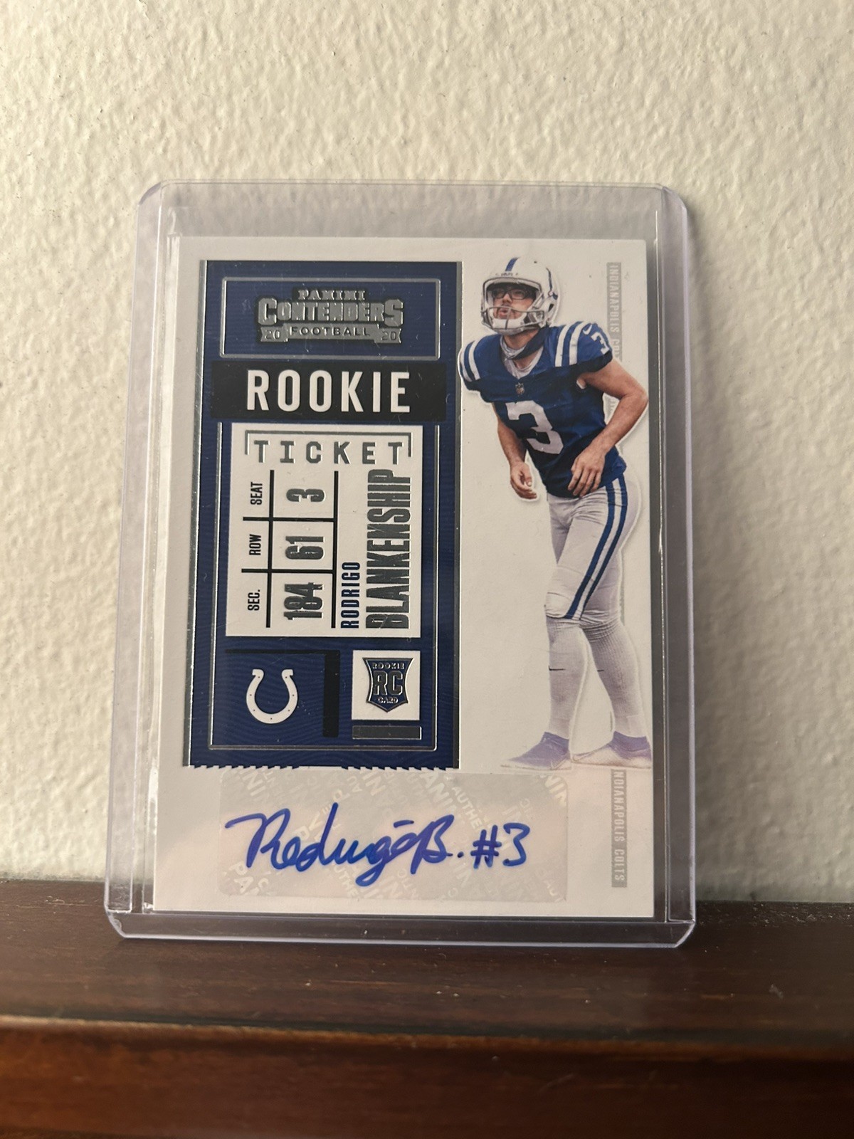 2020 Panini Contenders Football Rodrigo Blankenship No. 227 RC Auto Colts Rookie