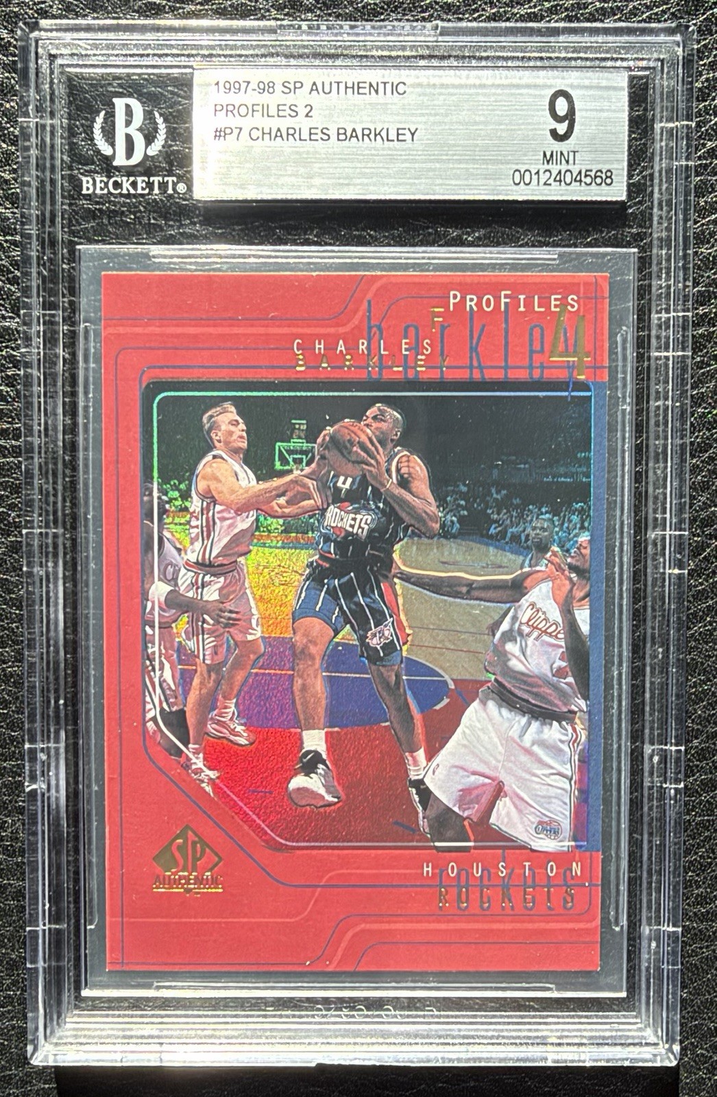 1997-98 SP AUTHENTIC PROFILES 2 #P7 CHARLES BARKLEY BGS 9 MINT ROCKETS HOF
