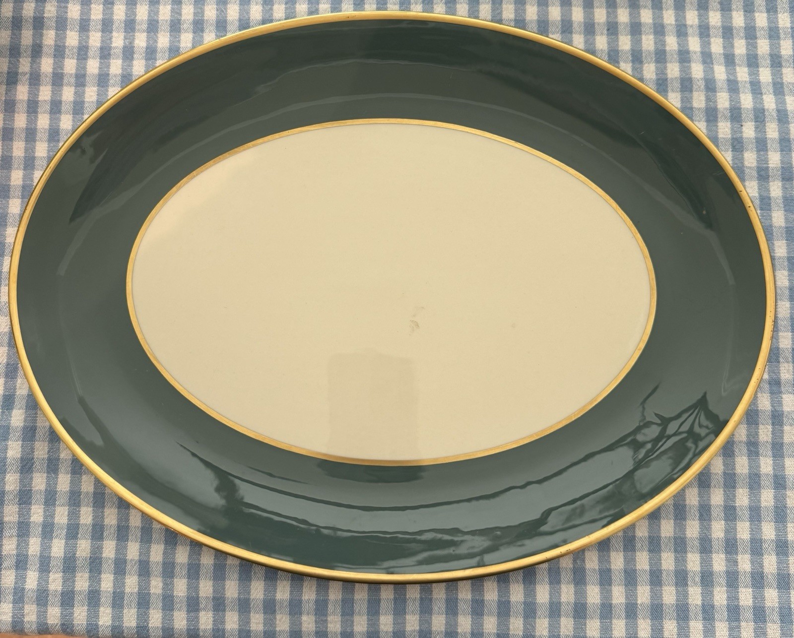 Flintridge China Sylvan California Teal Green 14” Platter. Teal Green. Gold Trim Flintridge China Sylvan California Teal Green 14” Platter. Teal Green. Gold Trim