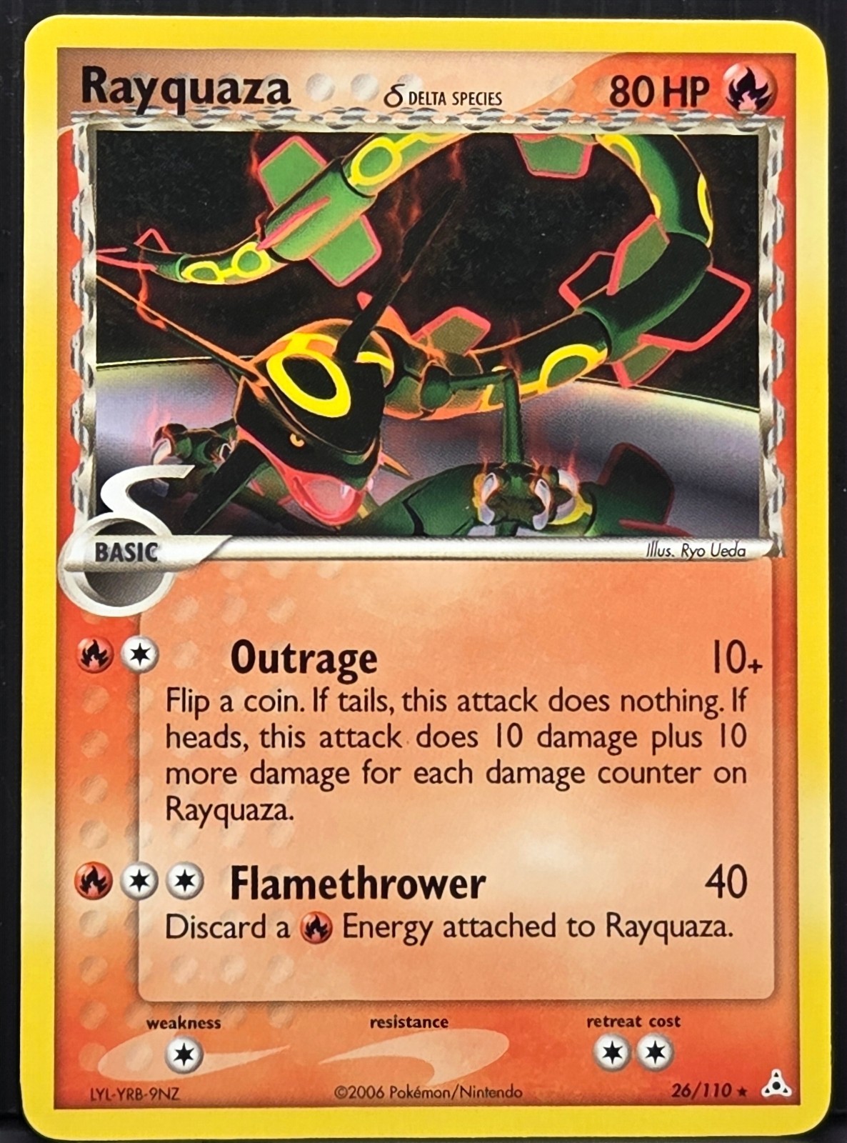 Pokemon Rayquaza Delta Species Holon Phantoms 26/110 Non Holo Rare Eng 2006 NM 