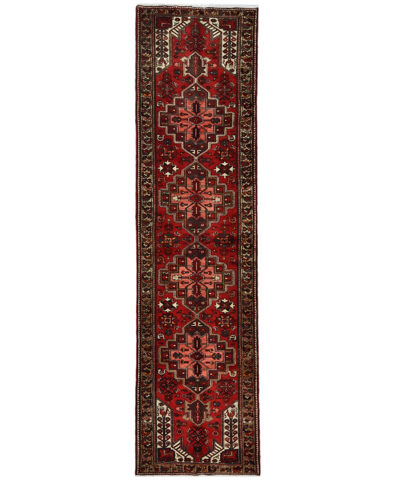 3\'3X12\'5 Handmade Tribal Floral Vintage Oriental Runner Rug Hallway Carpet