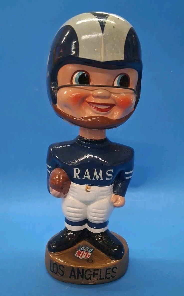 1960s Los Angeles Rams Gold Base Bobblehead Sports Specialties Japan 1967 Nodder