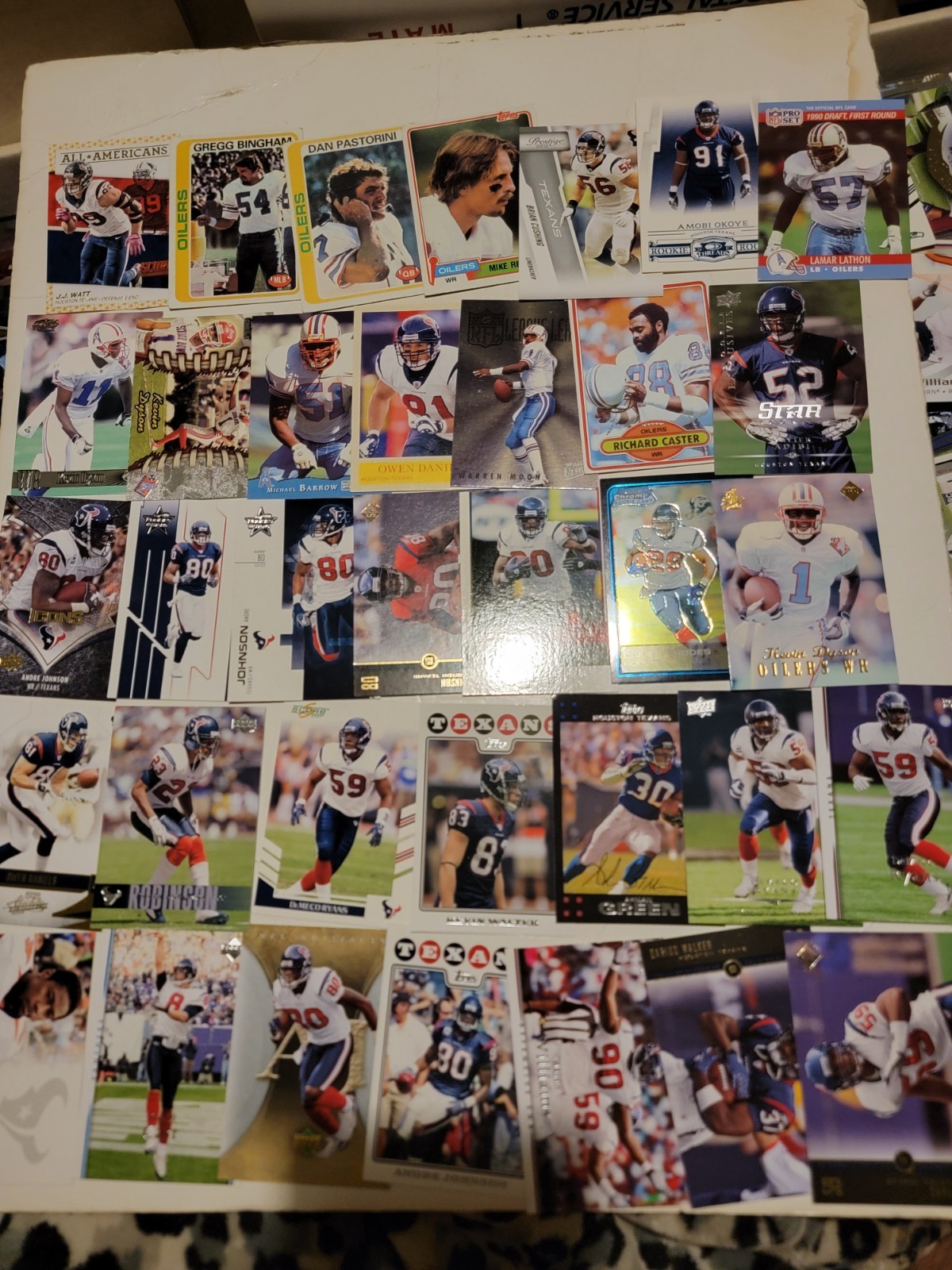 350+ Large Lot NFL Trading Cards Vintage Modern Inserts Rc Oilers Texans Houston