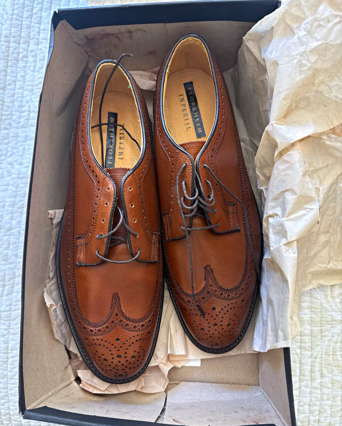 Florsheim Imperial Kenmoor LNC Wingtip Brogue Oxford Brown Leather 97625 10.5D Florsheim Imperial Kenmoor LNC Wingtip Brogue Oxford Brown Leather 97625 10.5D
