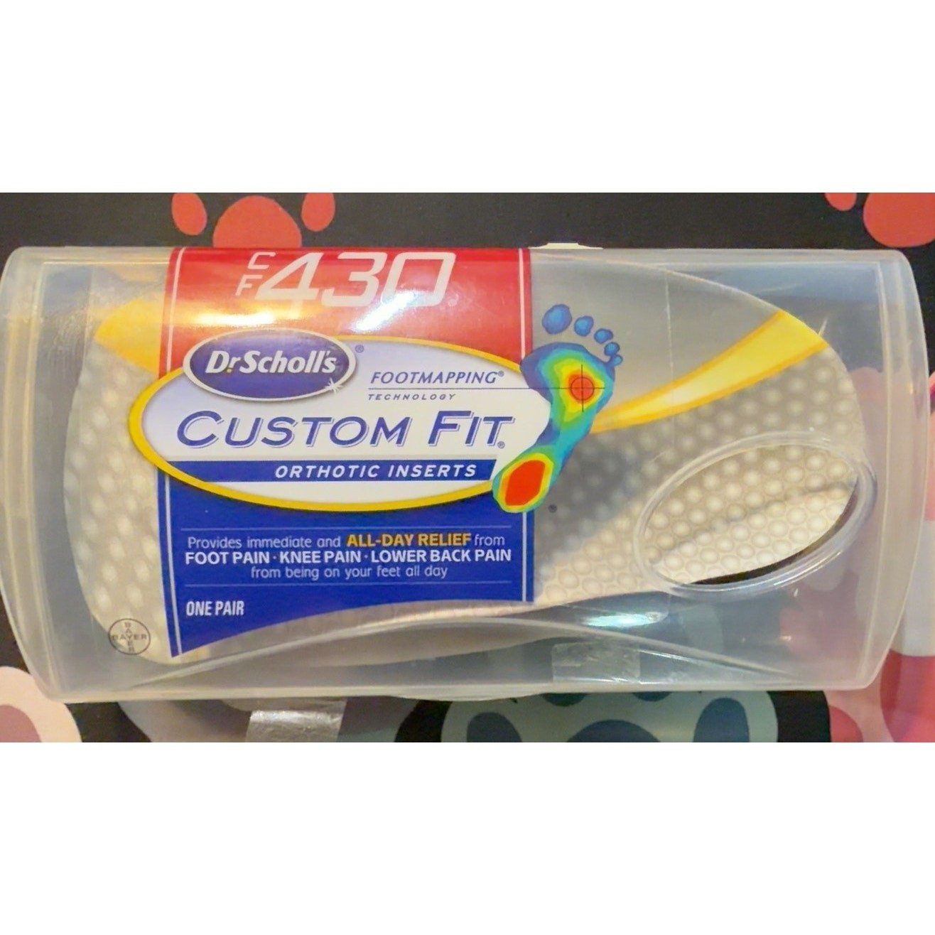 Dr Scholls Custom Fit CF430 Orthotic Inserts 3/4 Length Arch Support Open Box