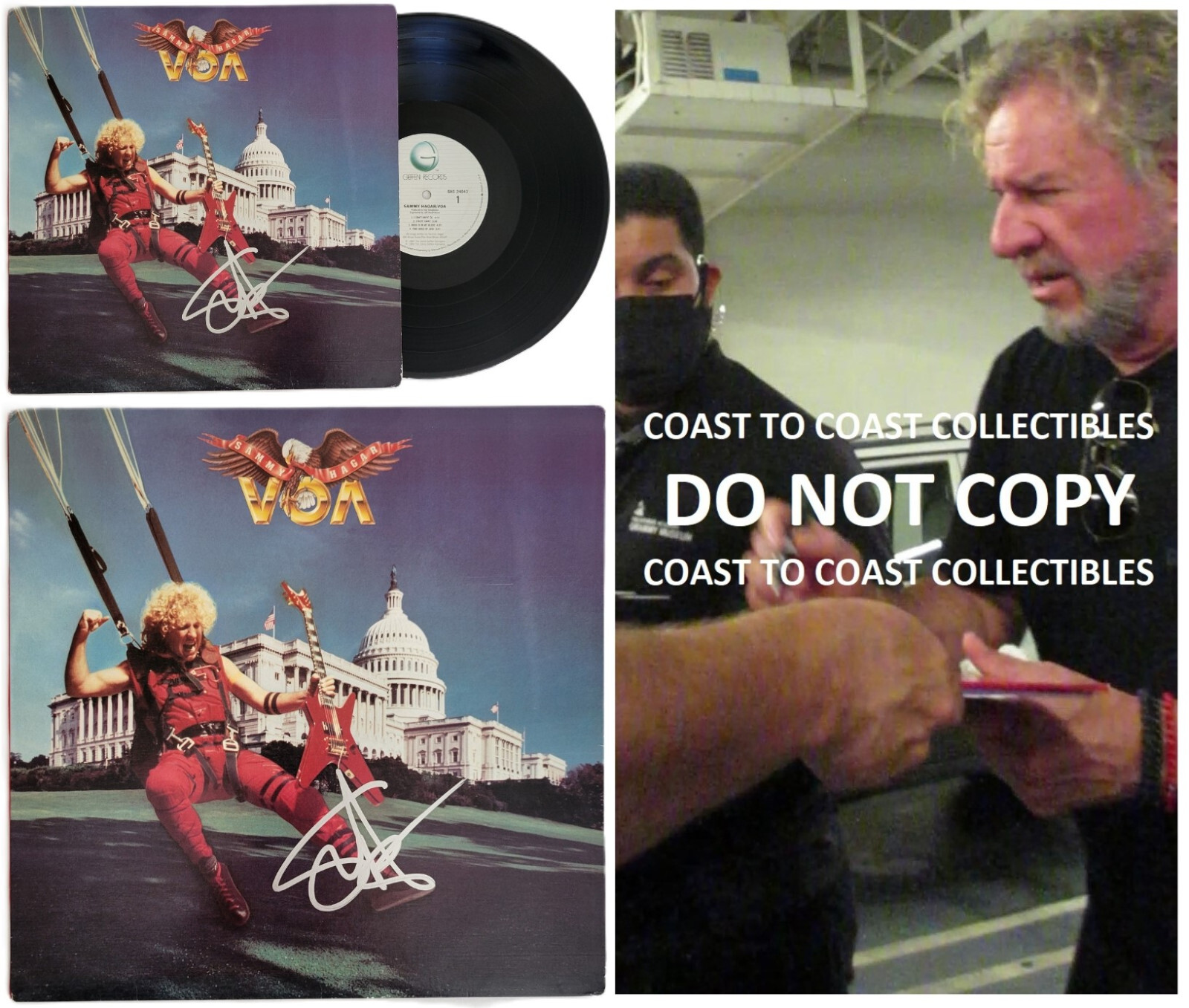 Sammy Hager Signed VOA Album Vinyl Record COA Proof Autographed I can\'t Drive 55