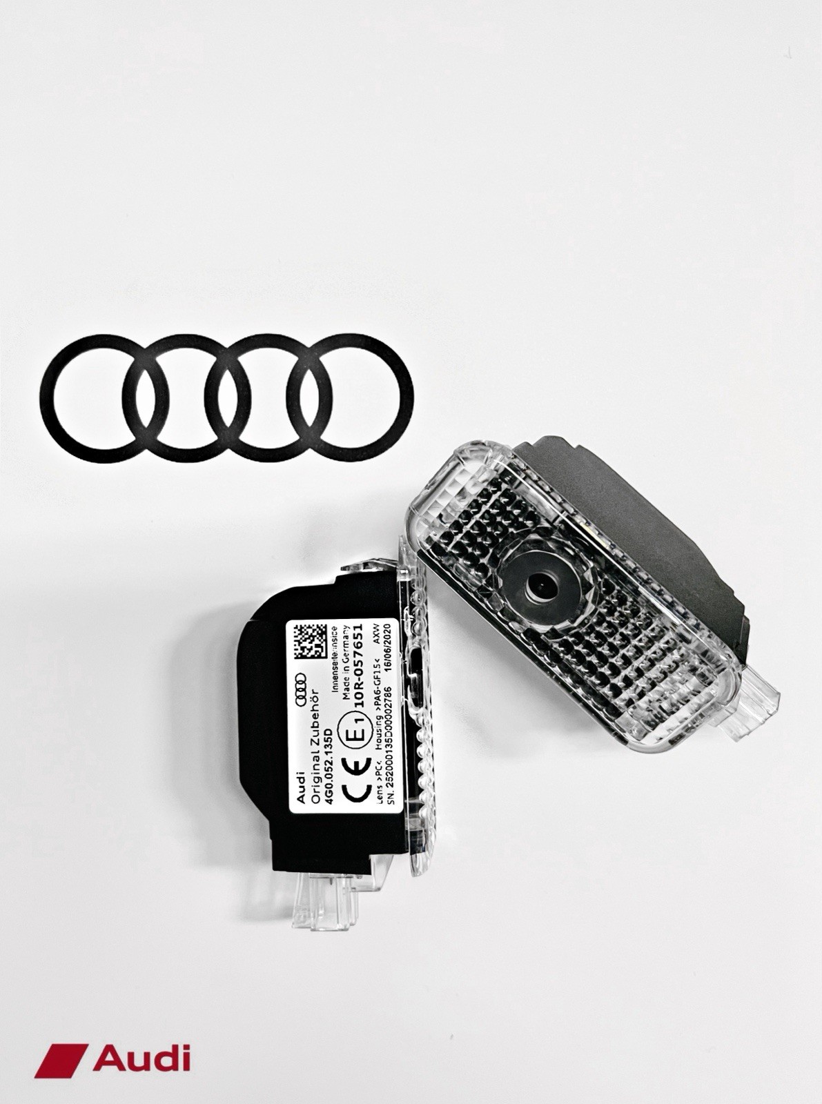 AUDI BEAM RINGS-PUDDLE LIGHT\'S NEW OEM. MSRP $285.99 SET OF TWO 4G00522133G
