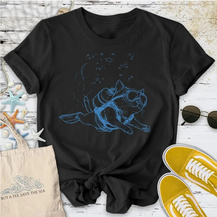 Cat Diver T shirt