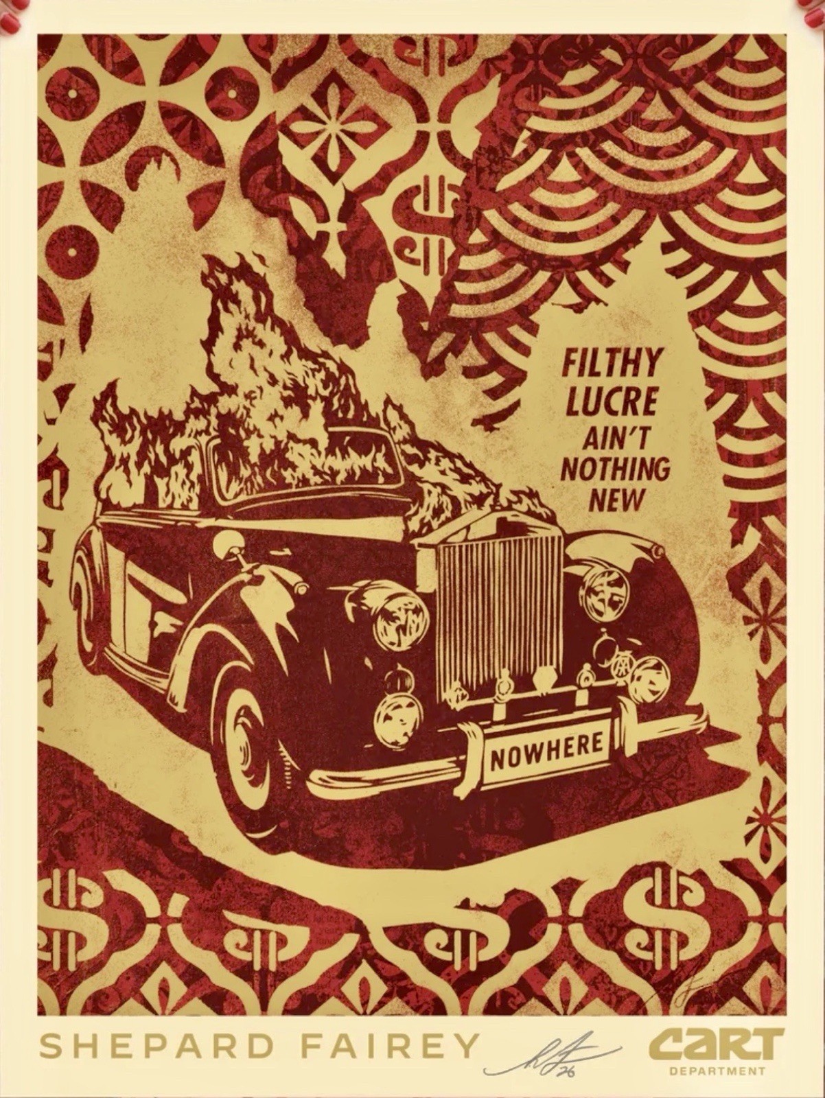 OBEY GIANT “Filthy Lucre Ain\'t Nothing New” Art Print LE500 Shepard Fairey
