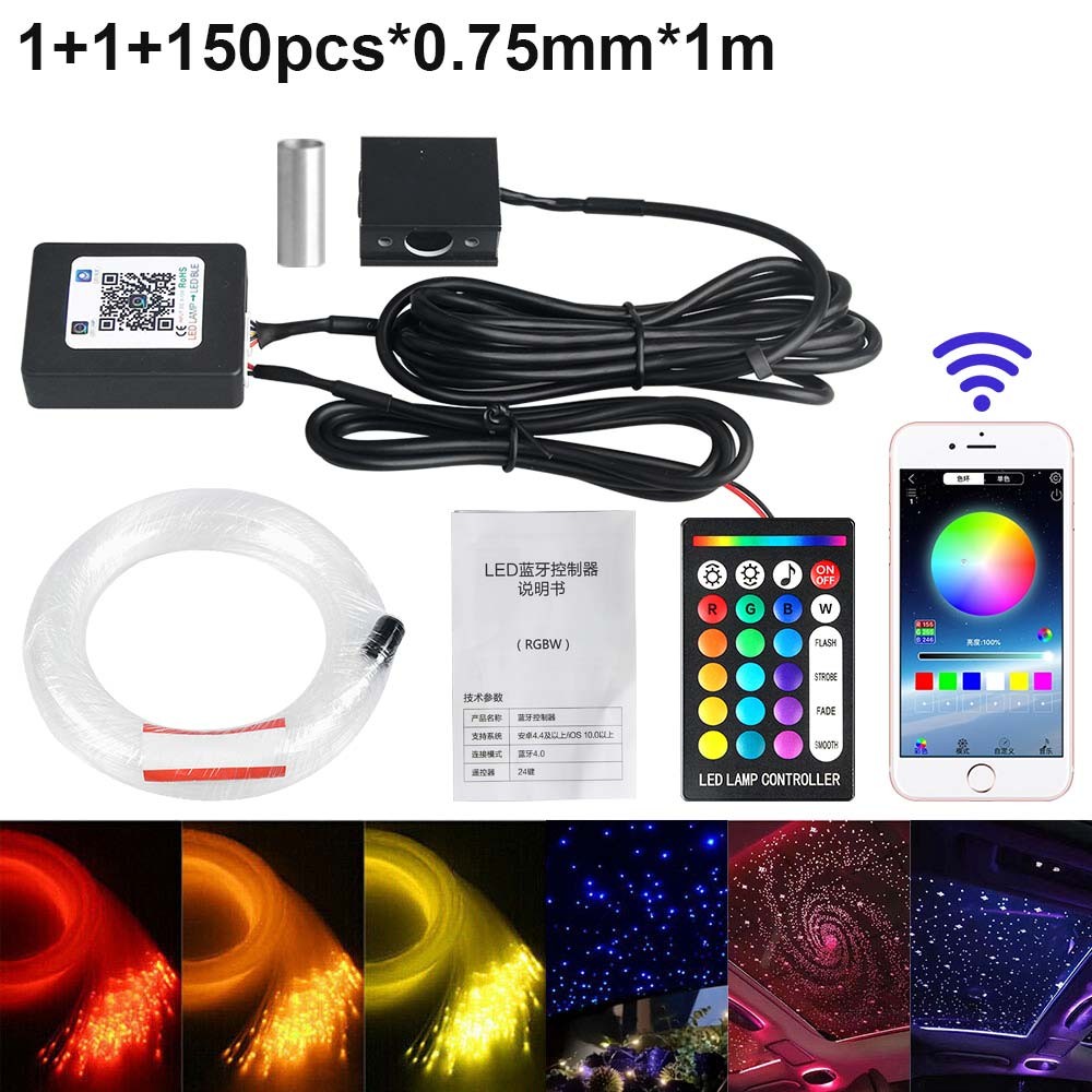 300-1200Pcs Fiber Optic Lights Starlight Headliner kit Music Mode APP Control US