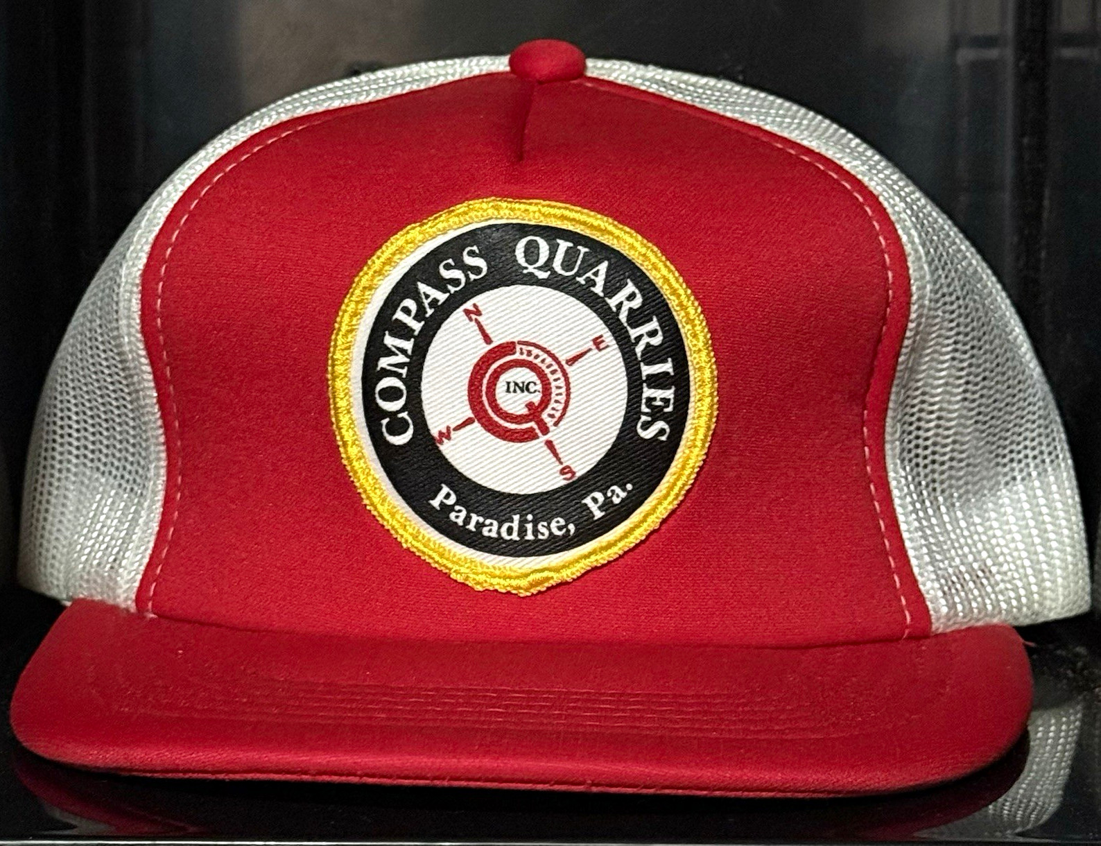 Vintage Compass Quarries Paradise PA Trucker Hat Snapback Mesh Made Korea