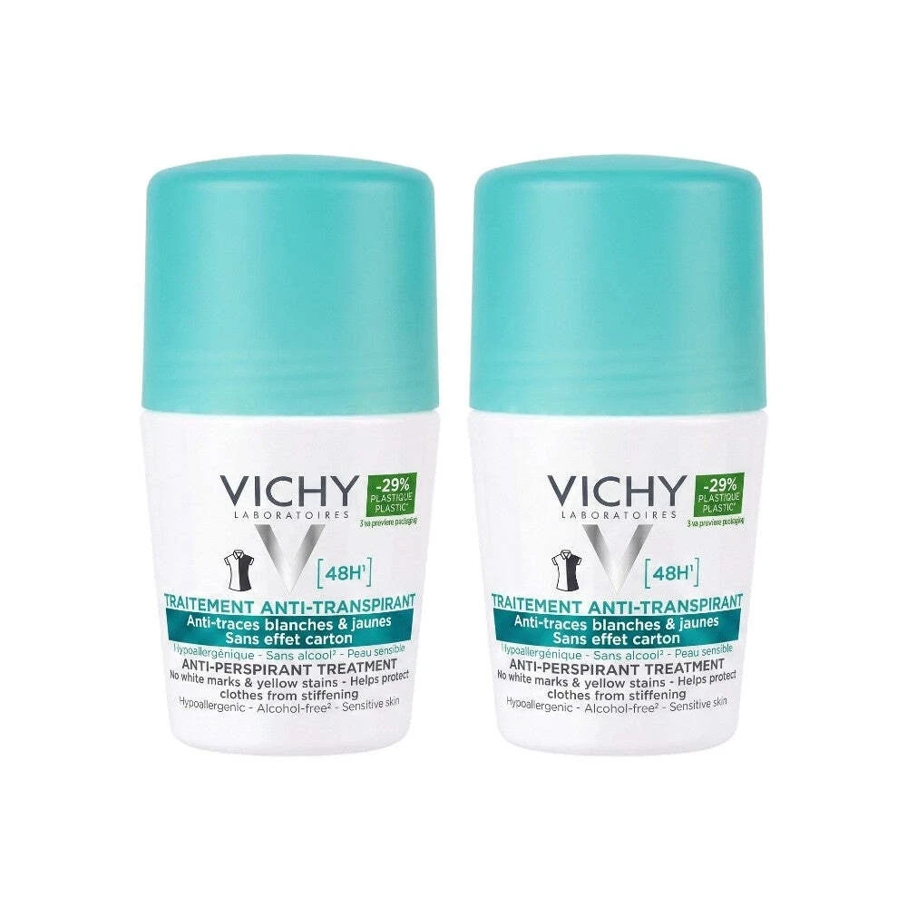 Vichy 48H Intensive Anti-perspirant Deodorant Roll-on 2 x 50ml (Free Shipping)