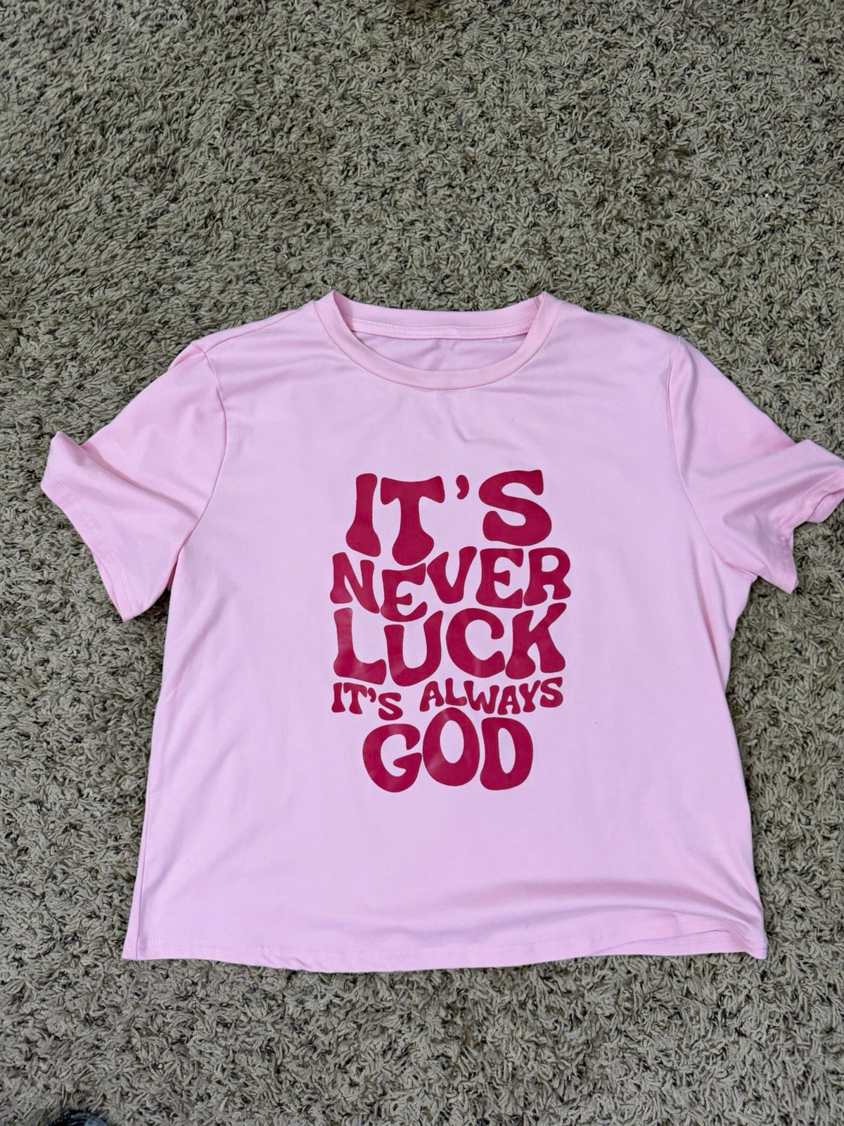 SHEIN Pink Religious Graphic Crew Neck Short Sleeve Jersey T-Shirt Womens XL SHEIN Pink Religious Graphic Crew Neck Short Sleeve Jersey T-Shirt Womens XL