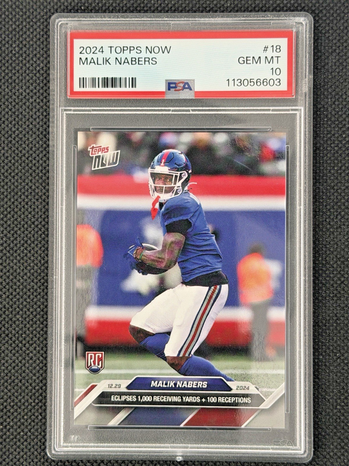 2024 TOPPS NOW #18 MALIK NABERS ROOKIE RC PSA 10