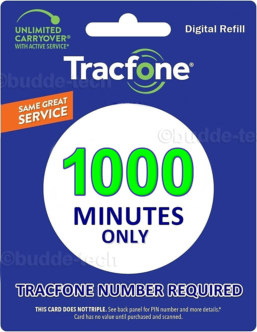 TracFone 1000 Minutes for Smartphones *Direct Add to your phone within 2 Days*