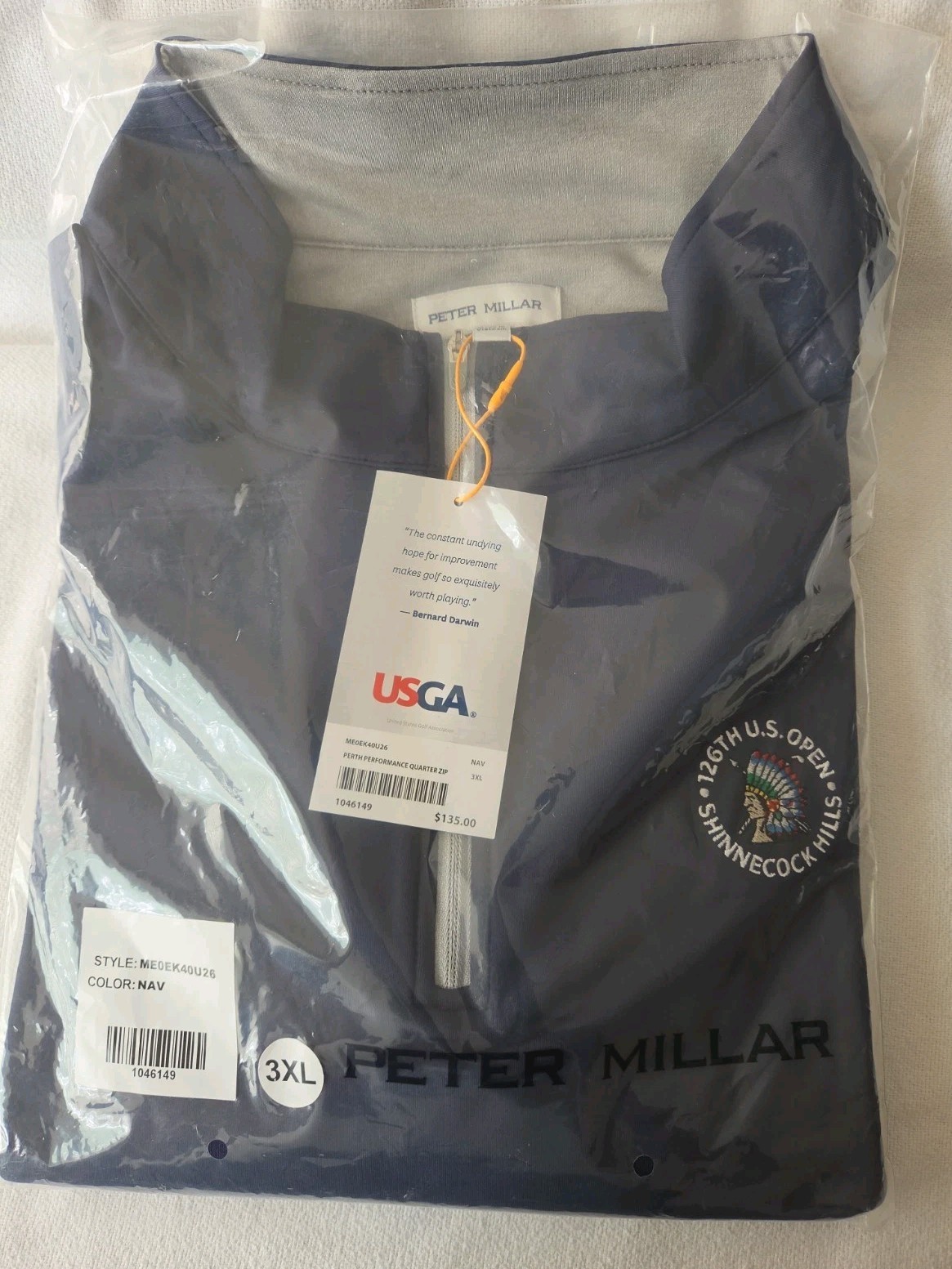 NWT 3XLARGE PETER MILLAR Perth USGA Shinnecock Hills Pullover MSRP $135 NWT 3XLARGE PETER MILLAR Perth USGA Shinnecock Hills Pullover MSRP $135