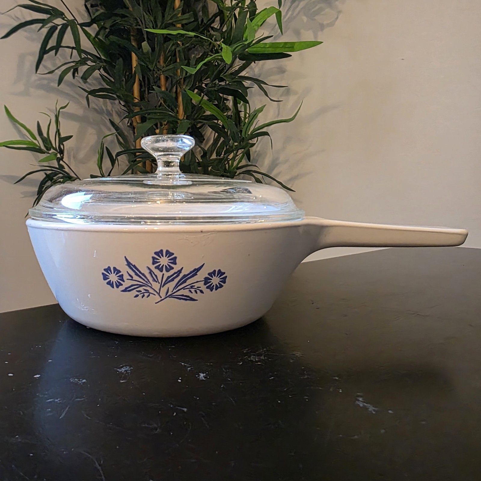Vintage Corning Ware Blue Cornflower 1 Pint Saucepan P-81-B With Pyrex Glass Lid