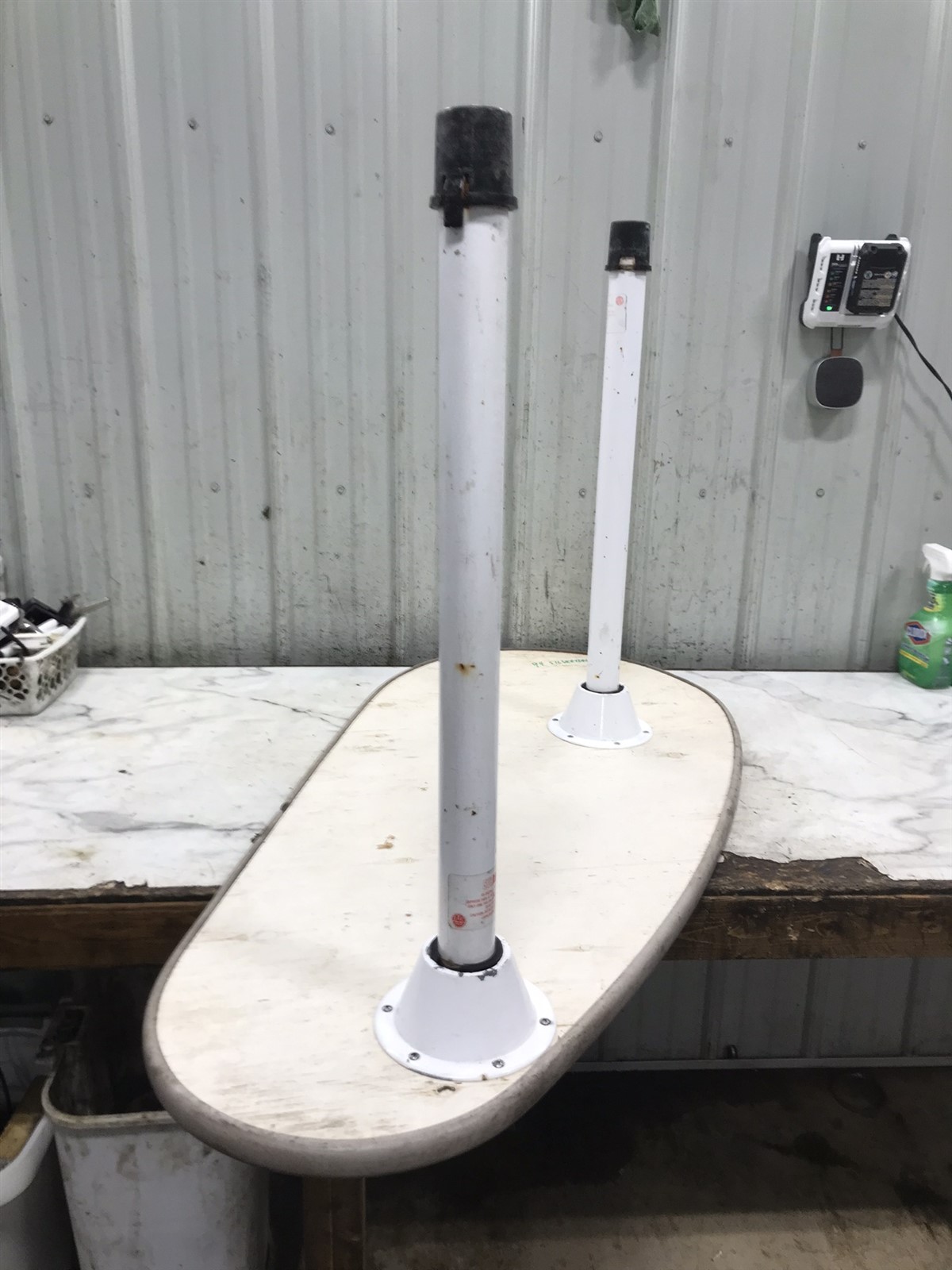 94 Silverton 310 Express Boat table top and support post poles