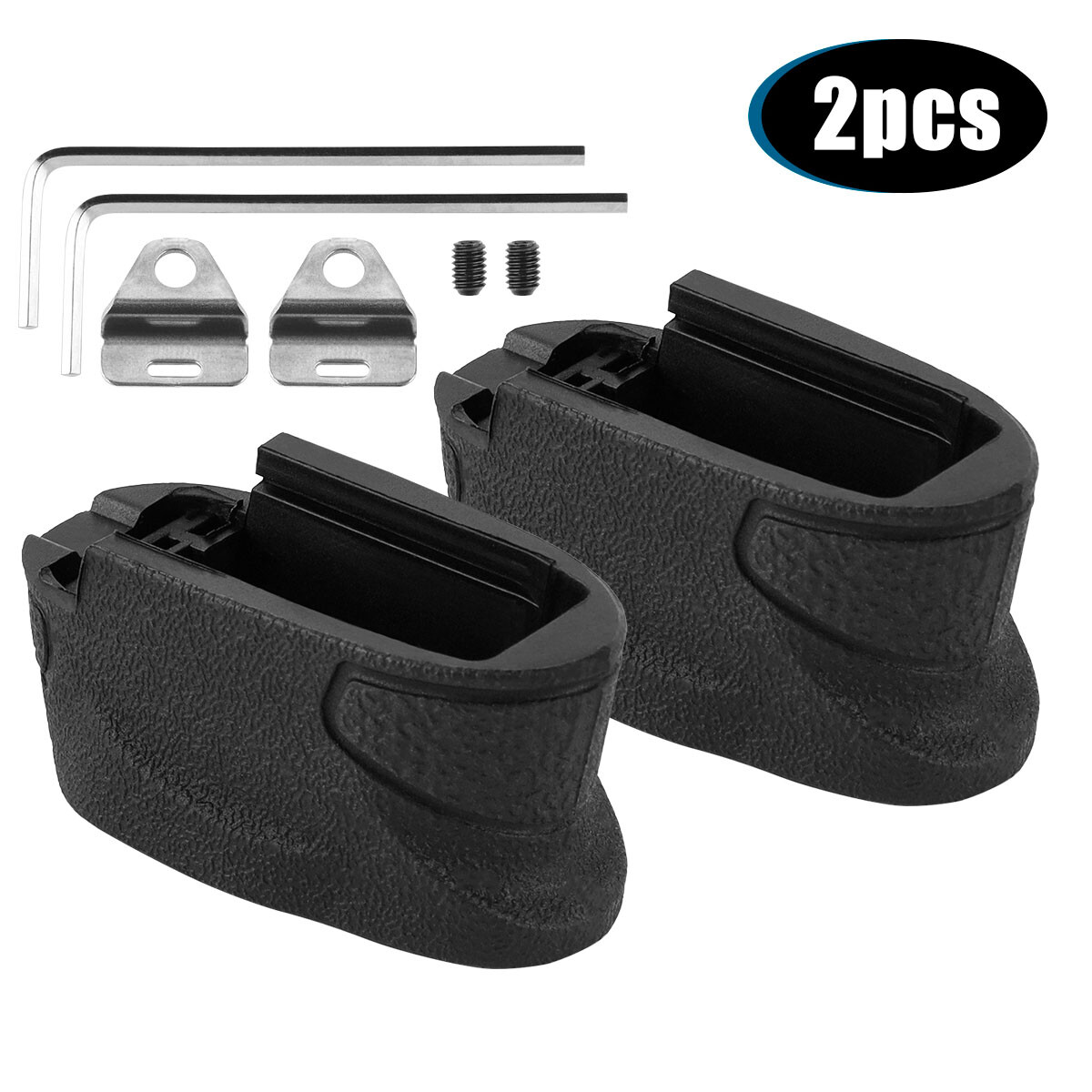 2/4PCS Enhanced Magazine Plate Extension for M&P Shield 9 & .40 S&W + 1/2 Round