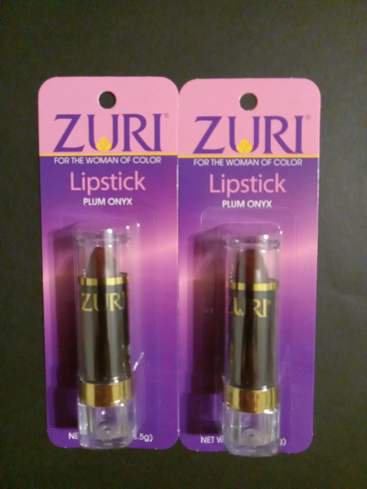 Zuri Lipstick for Women of Color  PLUM ONYX  2 Pack Brand New Sealed