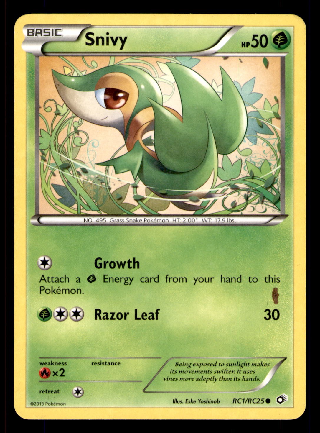 Snivy RC1/RC25 Holo Legendary Treasures: Radiant Collection Pokemon Holo LP Snivy RC1/RC25 Holo Legendary Treasures: Radiant Collection Pokemon Holo LP