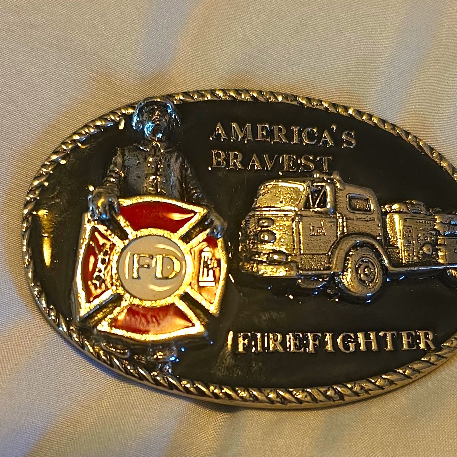 Vintage 1983 Highly Collectible Fireman Belt Buckle. Limited Production Rare