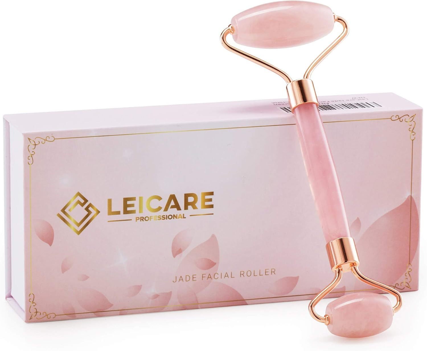 Jade Roller for Face - Rose Quartz Face Roller Skin Care - Stone Facial Roller,