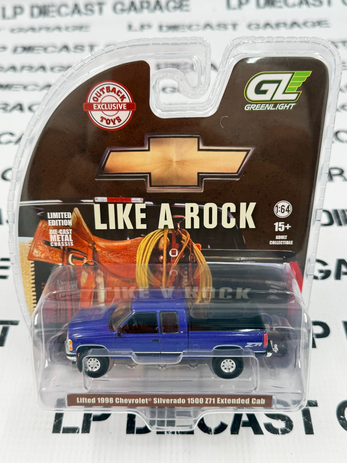 GREENLIGHT 1998 Chevrolet Silverado 1500 Z71 Blue 1:64 Diecast OBT Exclusive GREENLIGHT 1998 Chevrolet Silverado 1500 Z71 Blue 1:64 Diecast OBT Exclusive
