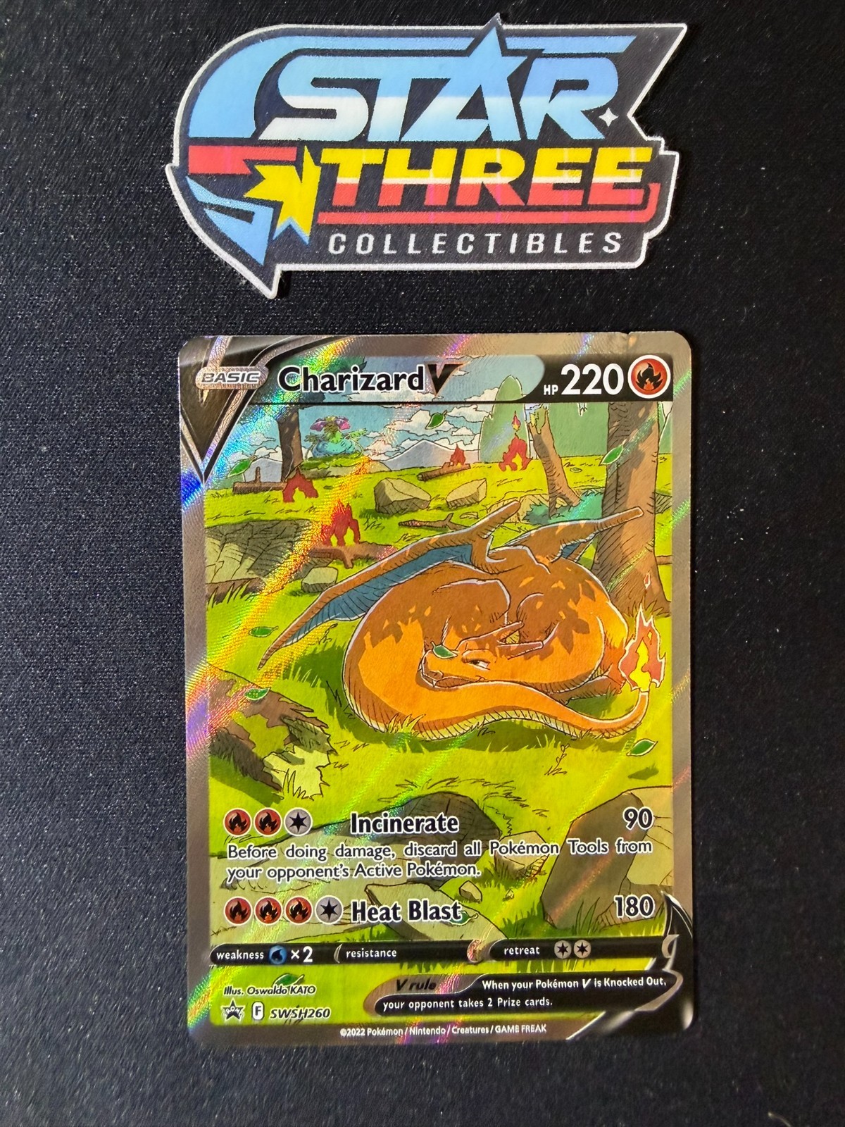 The Pokémon Company Charizard V SWSH260 SWSH Promo Holo English 220 HP The Pokémon Company Charizard V SWSH260 SWSH Promo Holo English 220 HP