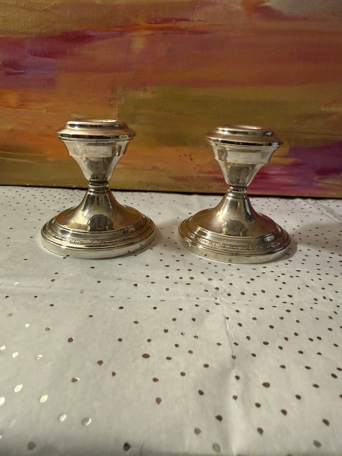 AG Schultz & Co Silver (.925) Sterling Antique Weighted Candlestick Holders (2) AG Schultz & Co Silver (.925) Sterling Antique Weighted Candlestick Holders (2)